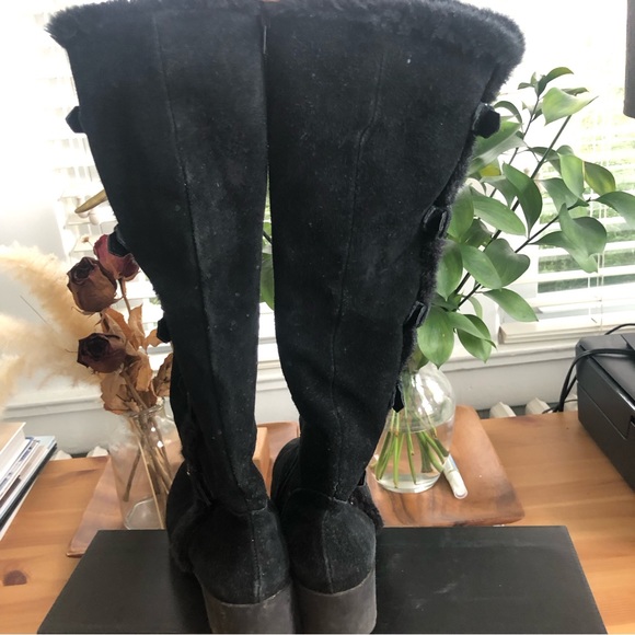 Aerosoles Leather Fur Lined Double Zipper Winter Boot, Size 7.5 Black - Picture 3 of 8
